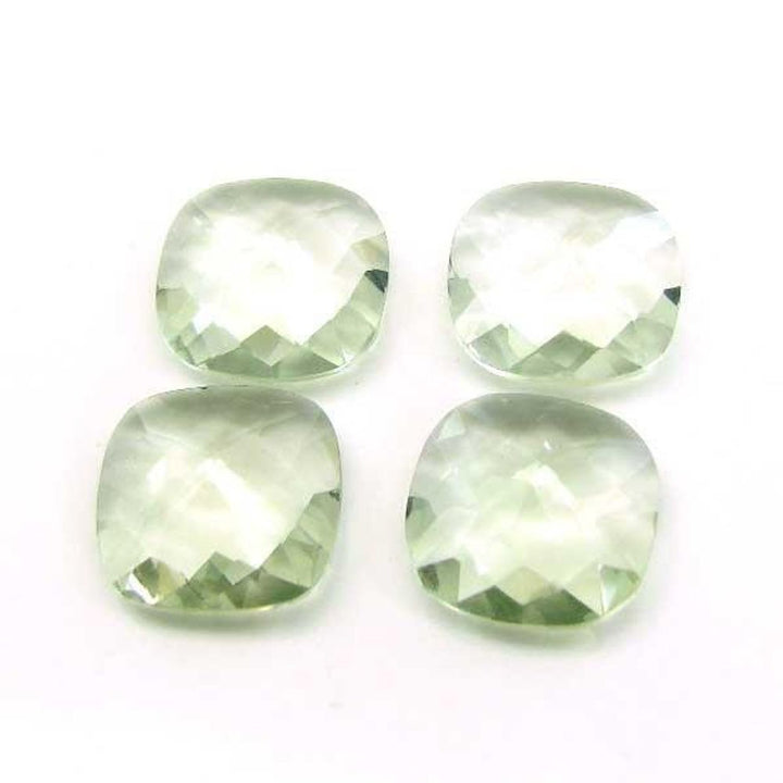 16.7Ct 4pc wholesale Lot Natural Green Amethyst Cushion Cut VSI Gemstones
