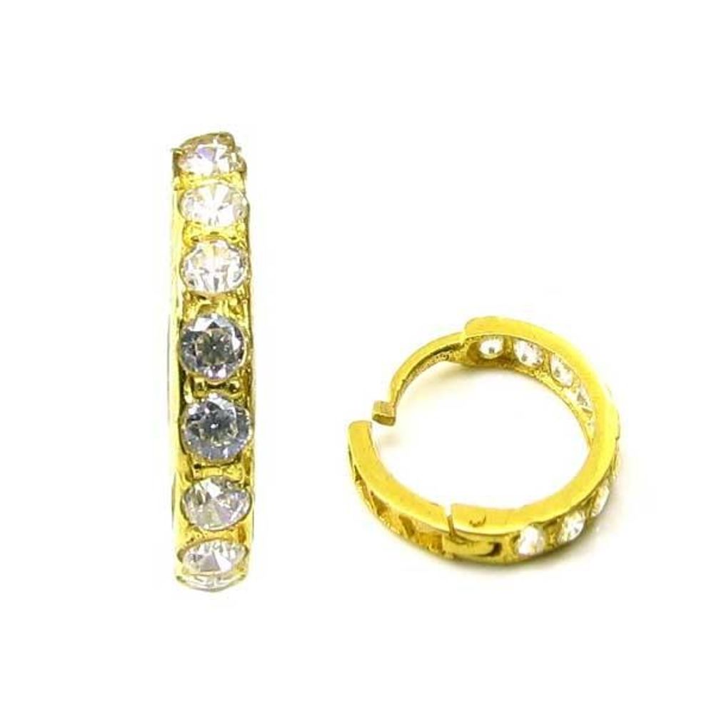 Ethnic-Indian-Solid-White-CZ-Piercing-Hinged-hoop-Nose-ring-clicker-14k-Yellow-Gold