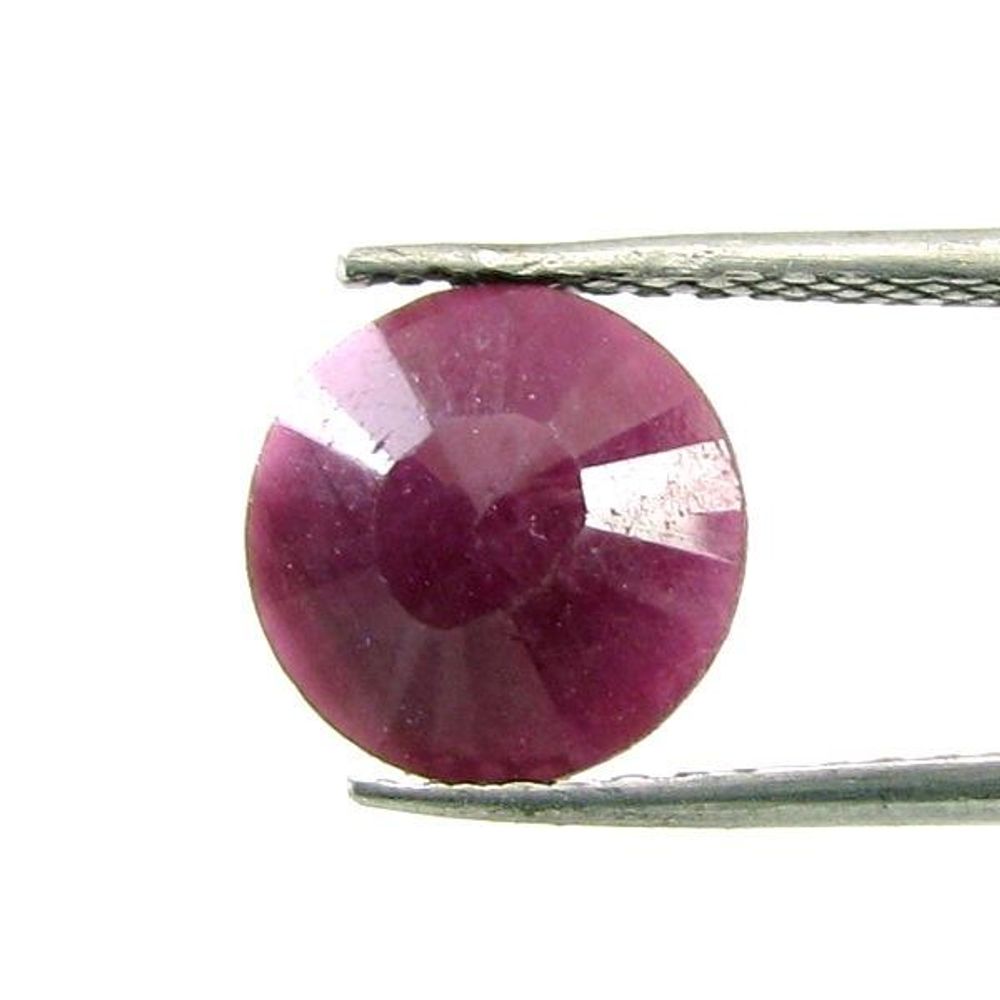 Ruby Rashi Stone 2.7Ct Natural Untreated Ruby (MANIK) Round Cut Rashi Sun Gemstone ...