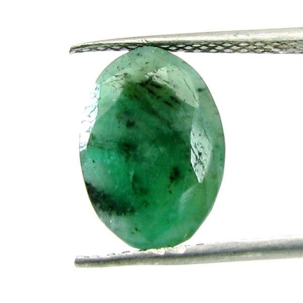 4Ct Natural Green Emerald (Panna) Oval Cut Gemstone