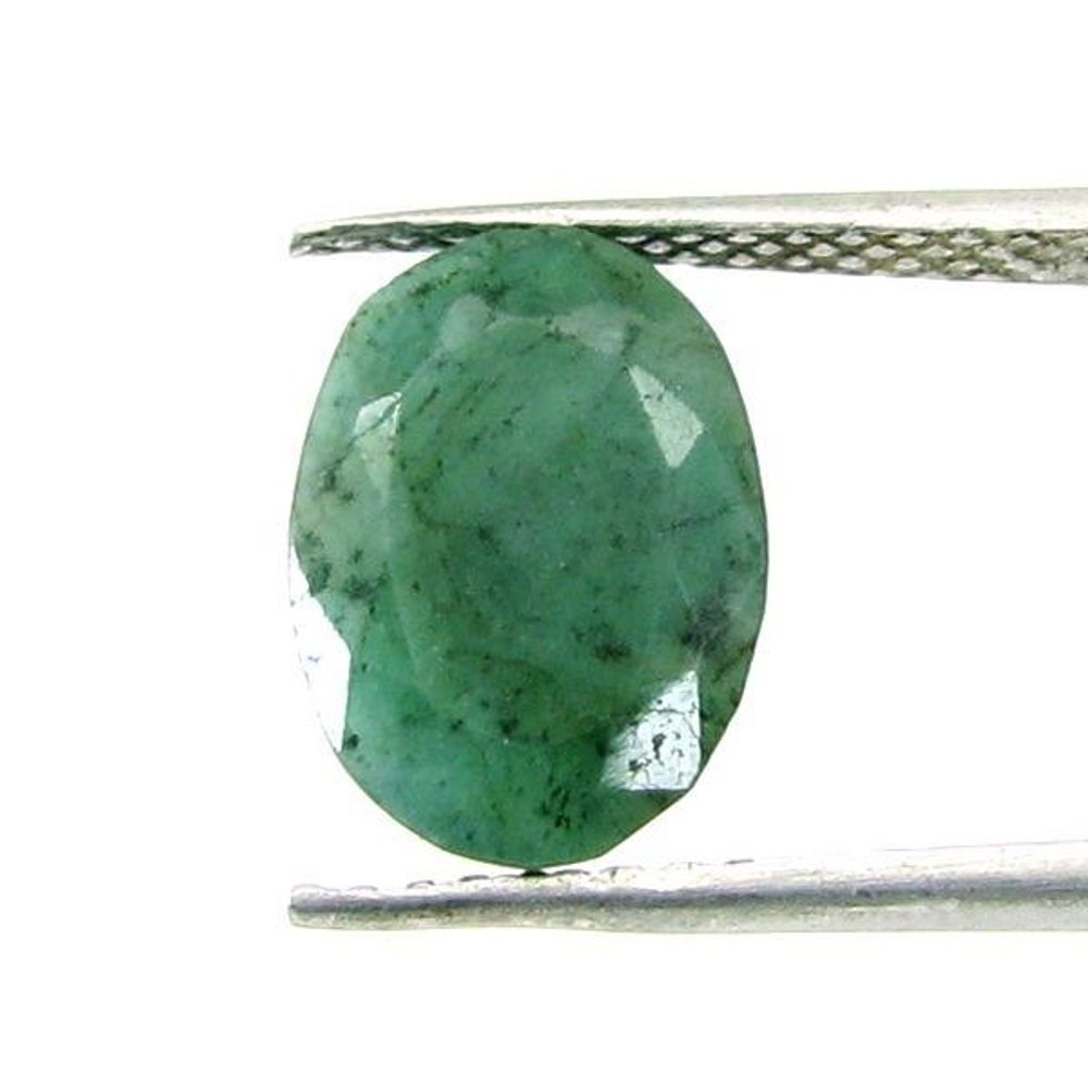 3.4Ct Natural Green Emerald (Panna) Oval Cut Commercial Grade I3 Gemstone