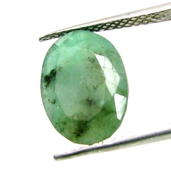 4.6Ct Natural Green Emerald (Panna) Oval Cut Commercial Grade I3 Gemstone