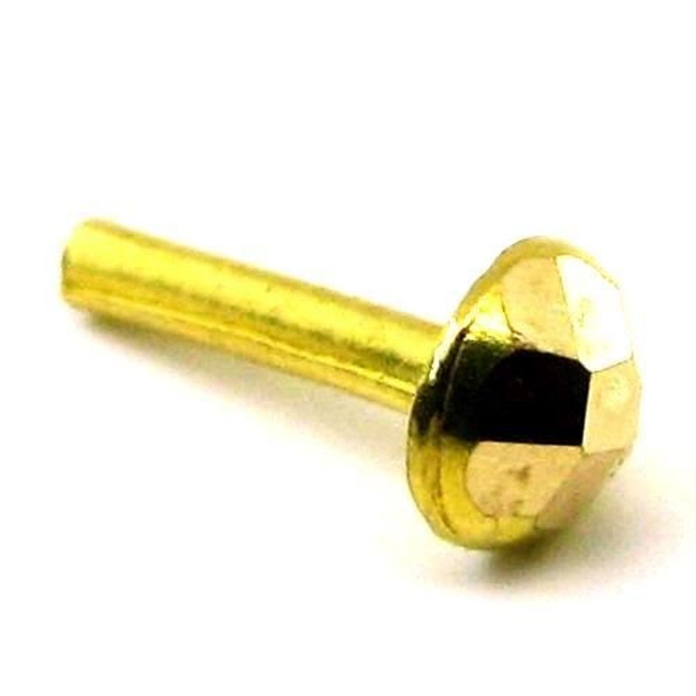 Indian Style Fancy Design Body Piercing Jewelry Nose stud Pin Solid Real 14k Yellow Gold