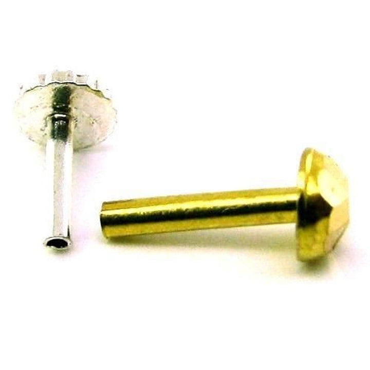 Indian Style Fancy Design Body Piercing Jewelry Nose stud Pin Solid Real 14k Yellow Gold