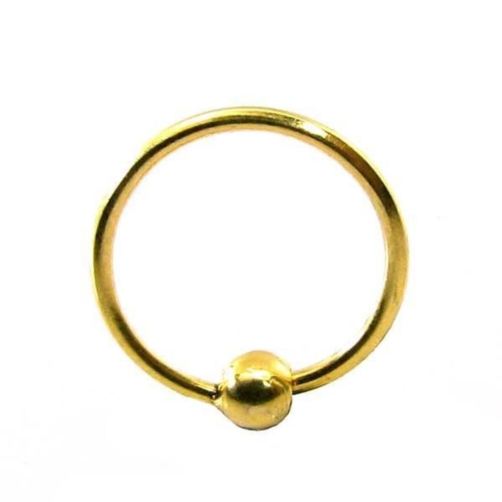 Classic Plain Wire Nose Hoop Ring 14k Solid Real Yellow Gold