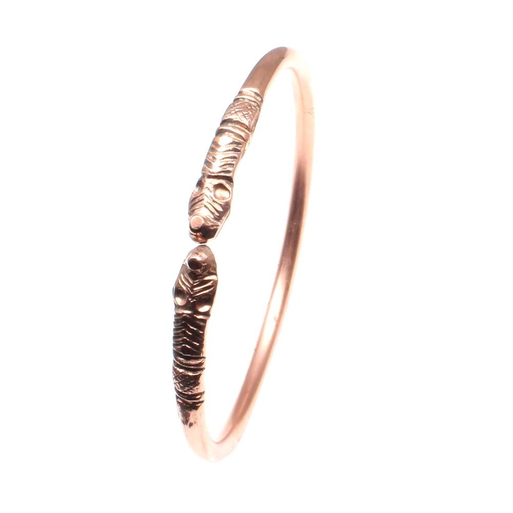 Snake Face Round Copper Bangle Bracelet Kada 5.9 cm