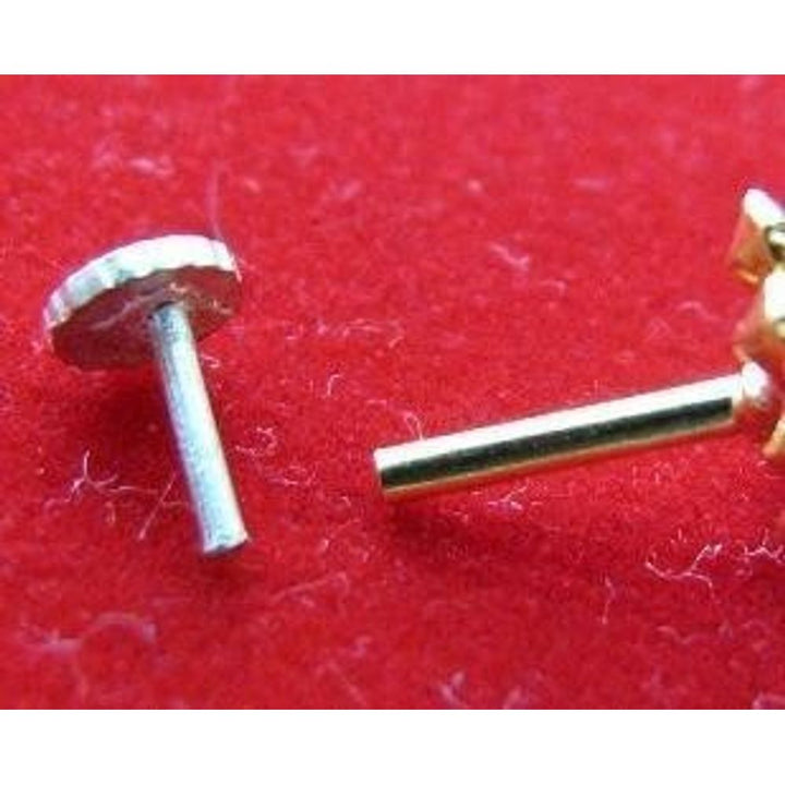 Indian Style Designer Red CZ Body Piercing Jewelry Nose stud Pin Solid Real 14k Yellow Gold