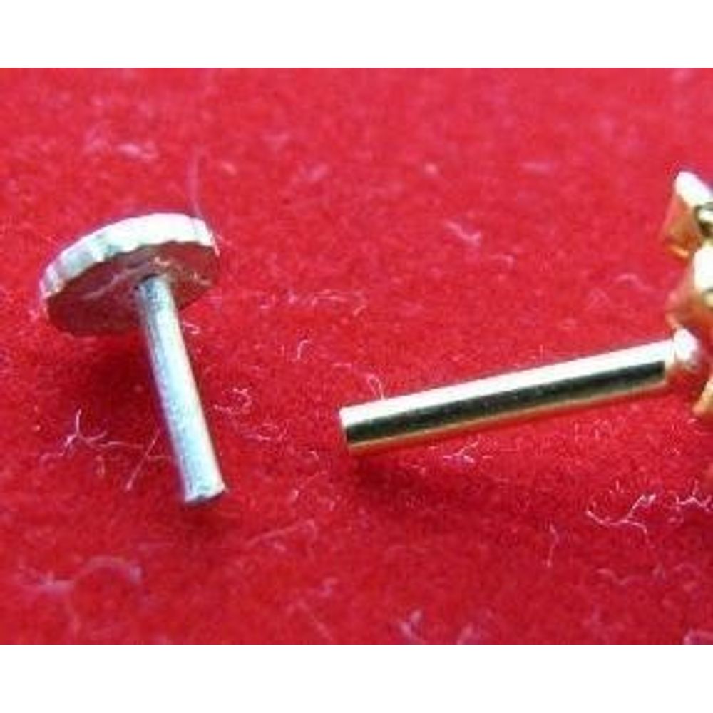 Indian Style Fancy White CZ Nose stud Solid Real 14k Yellow Gold Jewelry Fashion Body Pin 18g