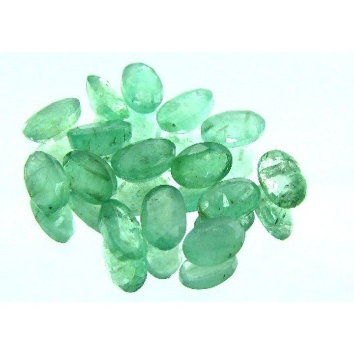 6.5CT-15pc-Natural-Columbian-Emerald-6X4MM-Oval-Faceted-Gemstone-Wholesale-lot