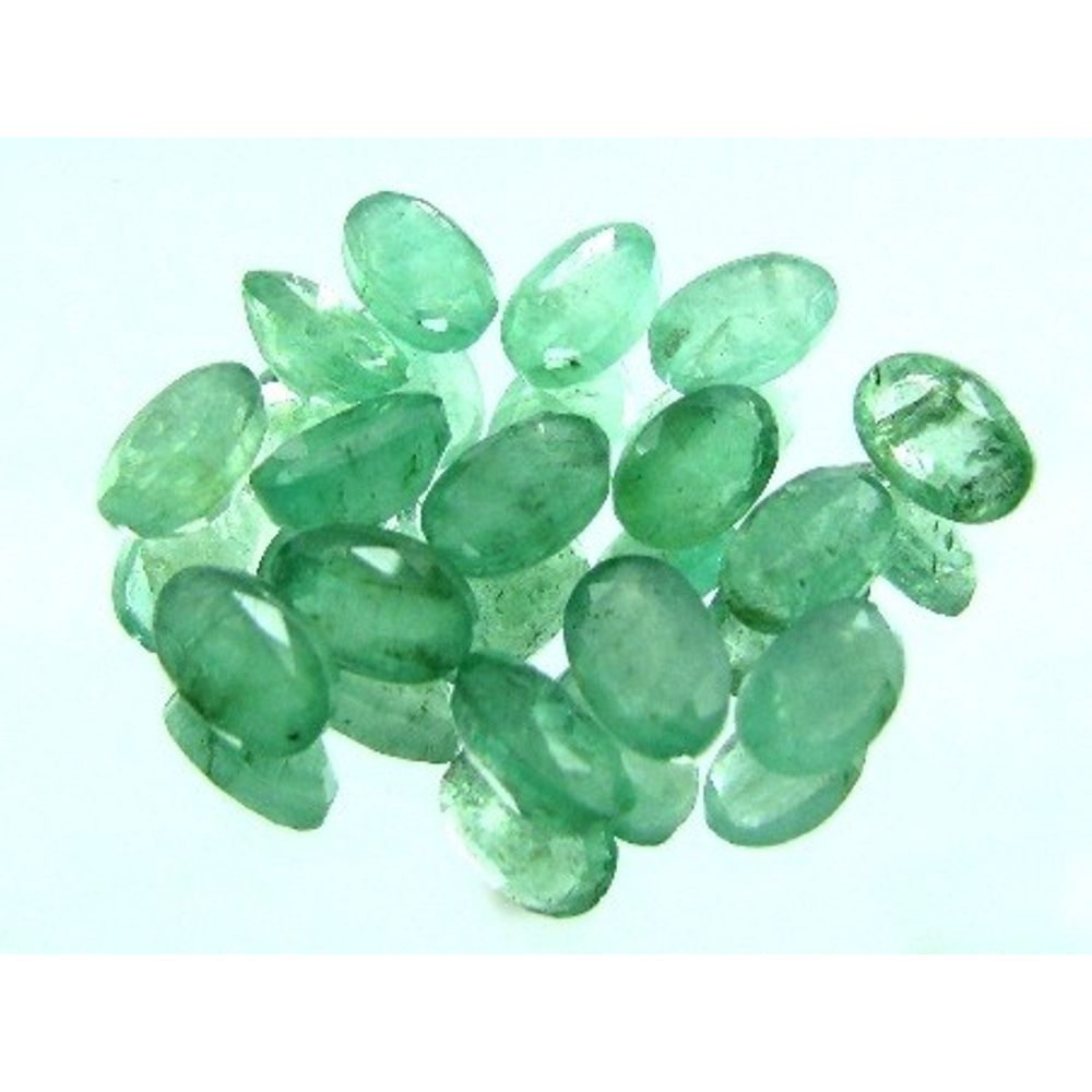 6.5CT 15pc Natural Columbian Emerald 6X4MM Oval Faceted Gemstone Wholesale lot