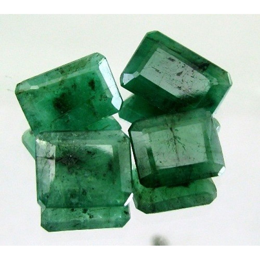 11.9Ct-4pc-Lot-100%-Natural-Untreated-Green-Emerald-(Panna)-Faceted-Gems