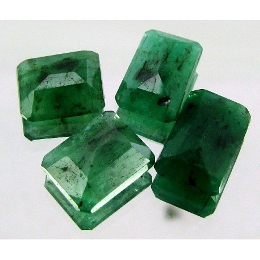 11.9Ct 4pc Lot 100% Natural Untreated Green Emerald (Panna) Faceted Gems