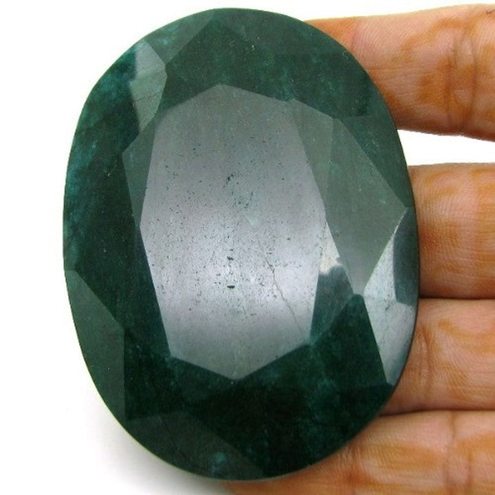 Huge-373.3Ct-Natural-Brazilian-Green-Emerald-Oval-Shape-Faceted-Gemstone