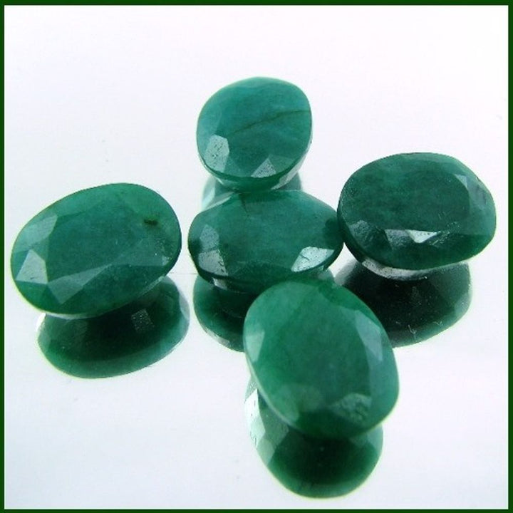 30.9Ct-5pc-Lot-Green-Natural-Emerald-Brazil-Oval-Faceted-Gemstone