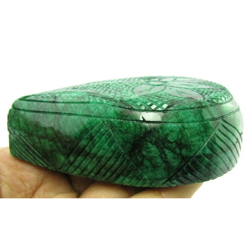 1596Cts Rare Huge Collectible Hand Carved Quality Natural GREEN Emerald Gemstone