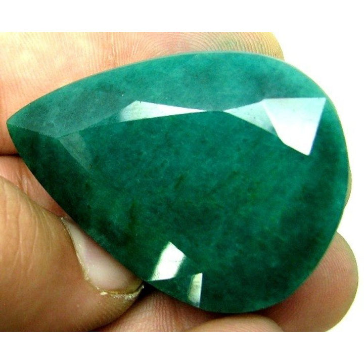 Huge 209.5Ct Earth Mined Natural Green Emerald Pear Faceted Gemstone Collectible