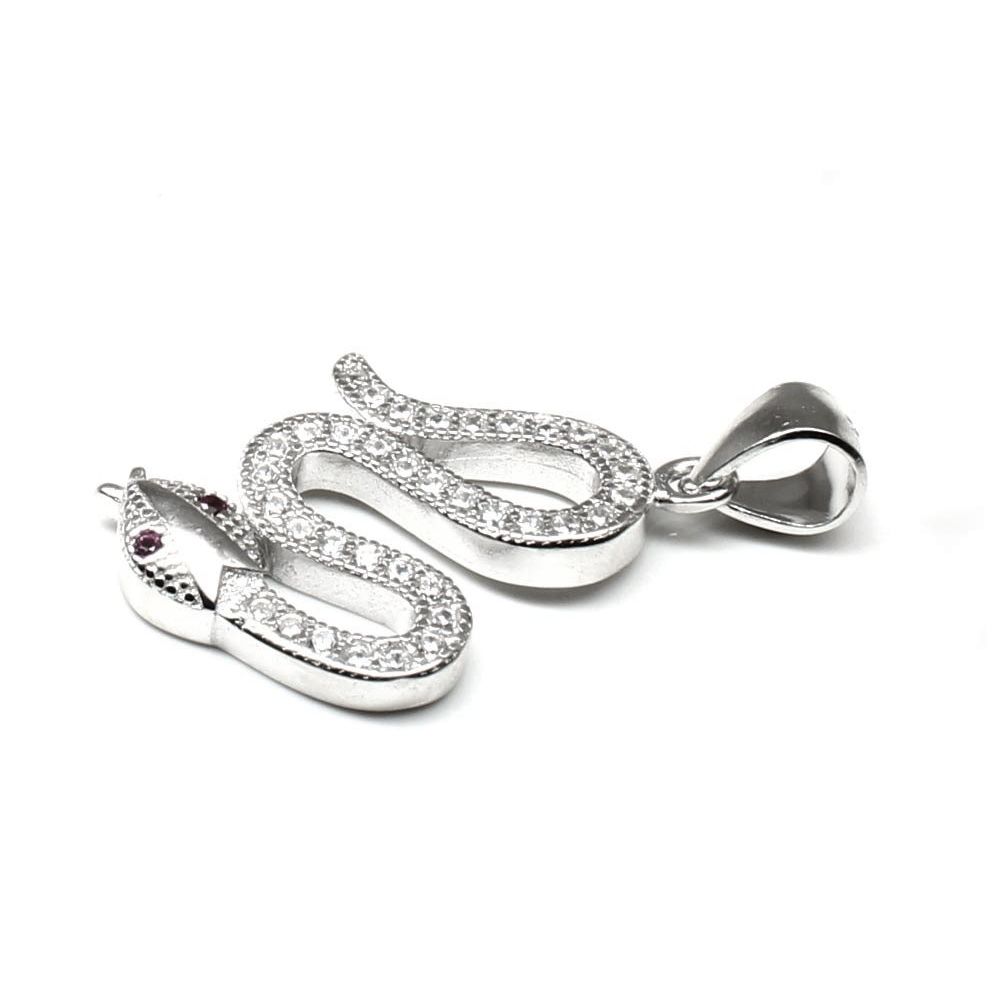 Pure 925 Sterling Silver Pendant CZ (Simulated Diamond) Platinum Finish for Girls