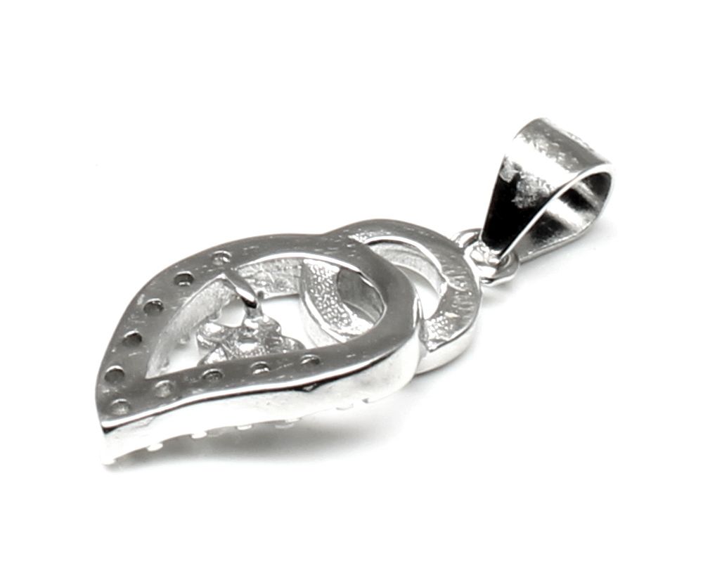 Pure 925 Sterling Silver Pendant CZ (Simulated Diamond) Platinum Finish for Girl
