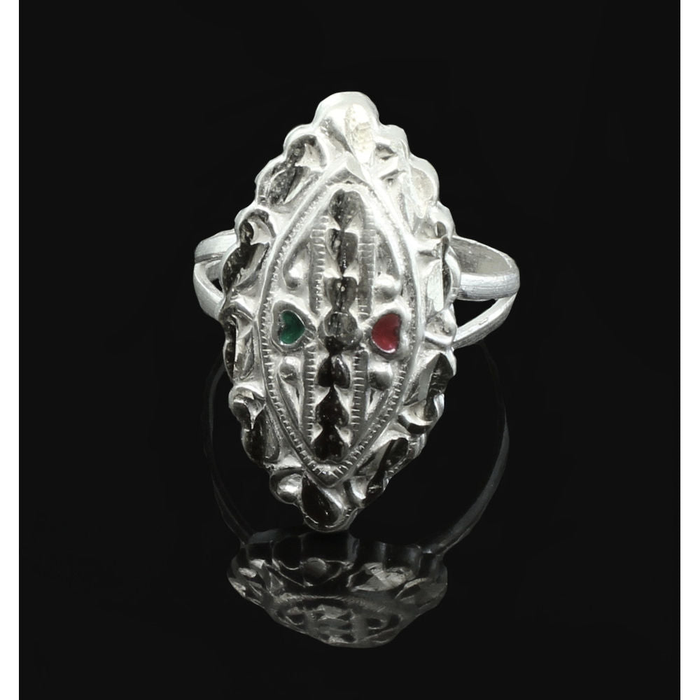 Black Rose Silver Ring ( Pure Chandi ) - Homely.pk