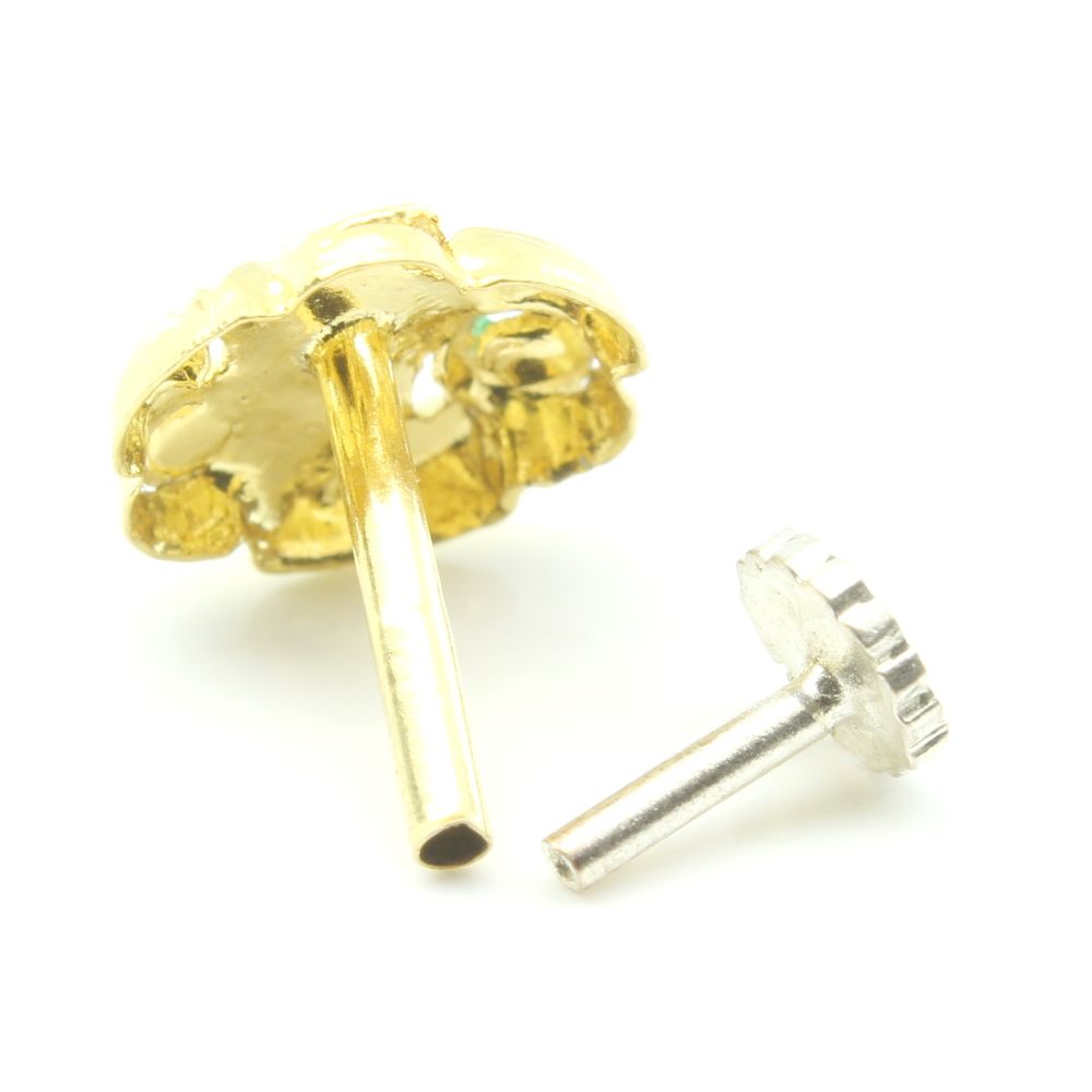 Real Gold Nose stud with push pin 