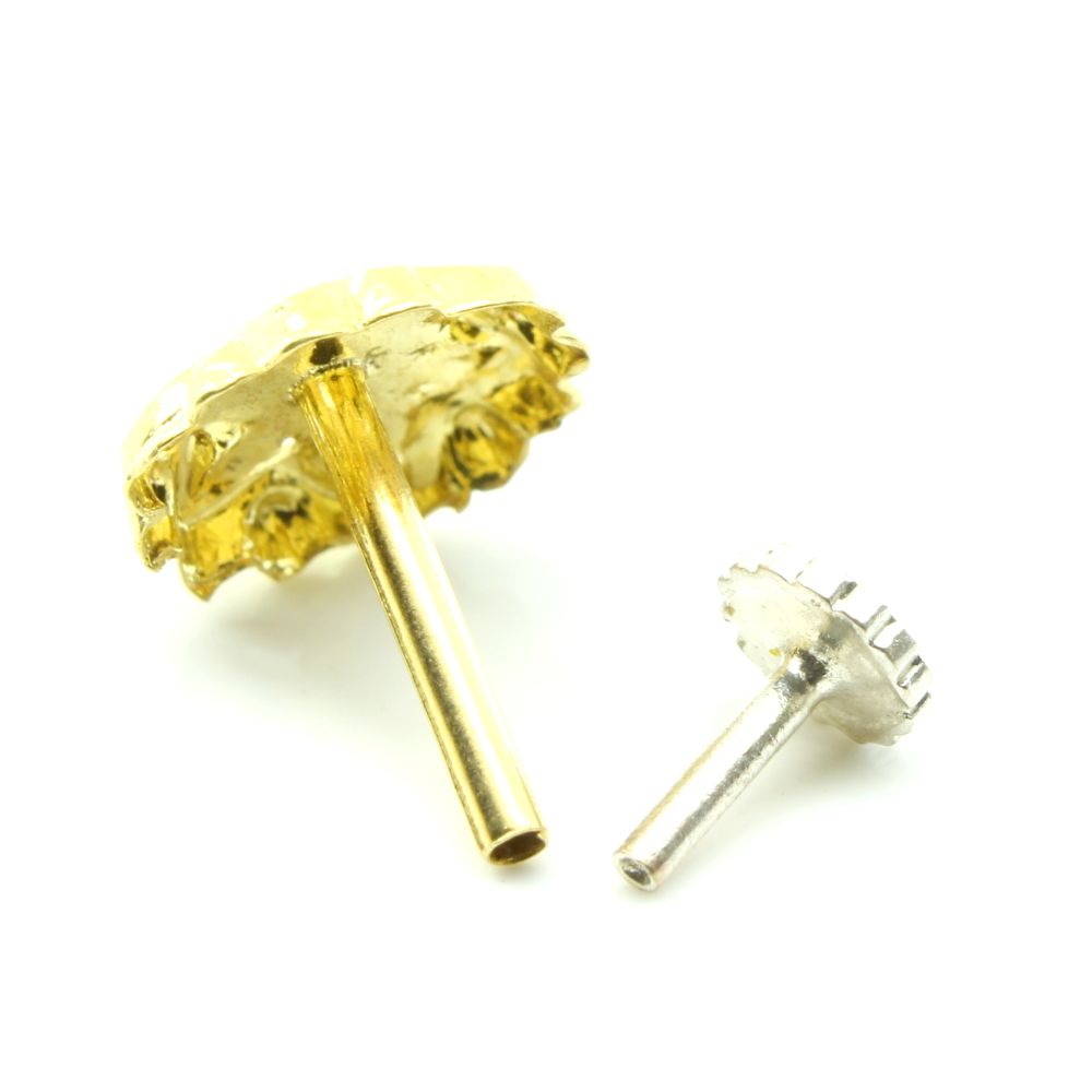 Real Gold Nose stud for women with push pin 