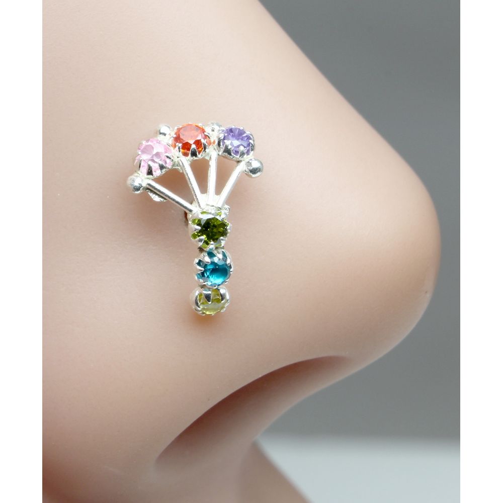ethnic-indian-925-sterling-silver-multi-color-cz-studded-corkscrew-nose-ring-22g-8467