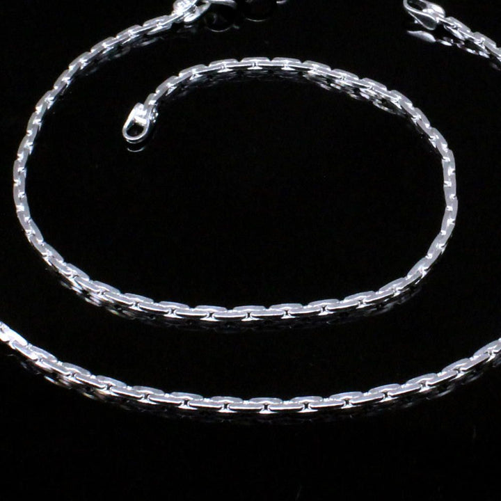 Girl gift Real Silver Jewelry simple ankle chain Bracelet Pair 10"