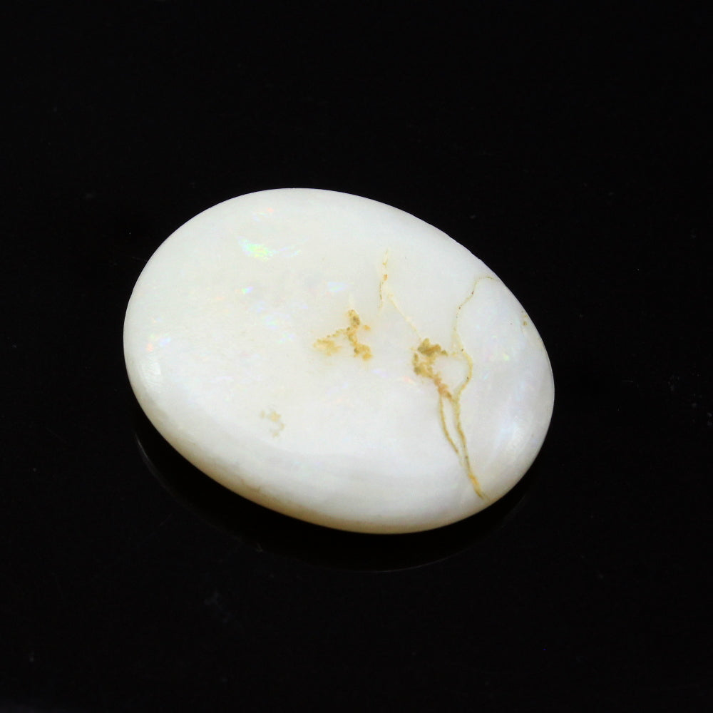 Certified 10.29Ct Natural Untreated White Opal Oval Cabochon Gemstone