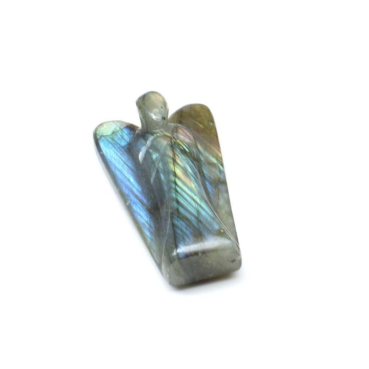 Top Fire Play of Colors Natural Labradorite Carved Angel Healing Reiki 2.2&quot;