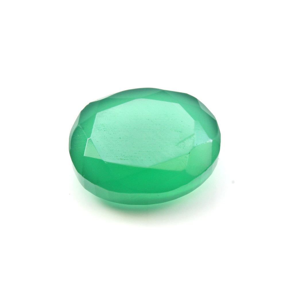 Certified 6.92Ct Natural Green Onyx Oval Cut Gemstone (Emerald Substitute)