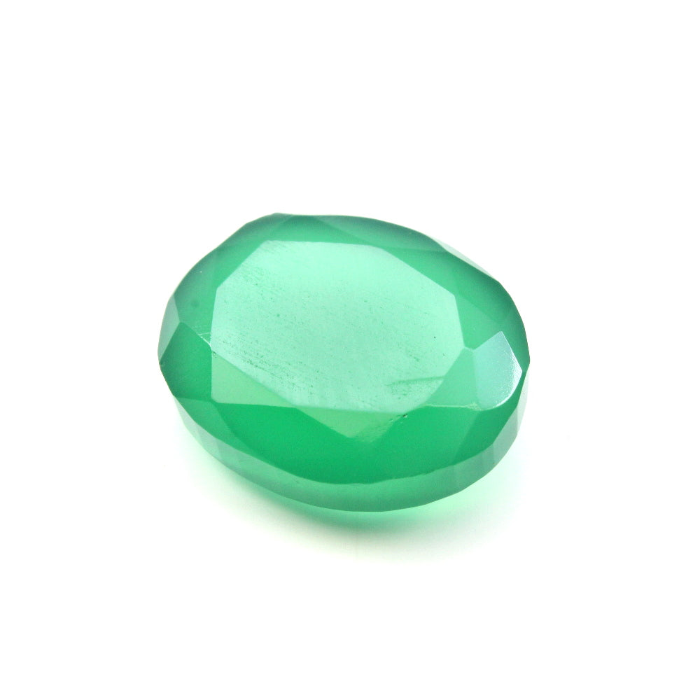 Certified 6.92Ct Natural Green Onyx Oval Cut Gemstone (Emerald Substitute)