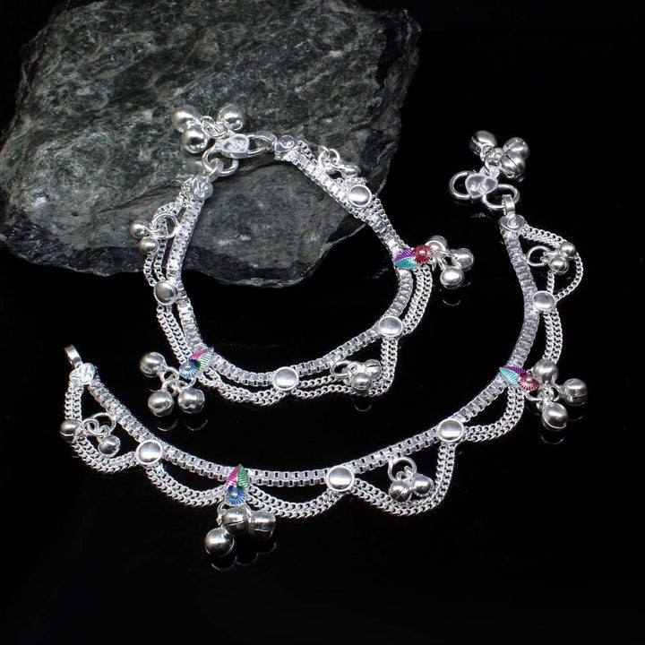 Real Solid 925 Silver Jewelry Kids Anklets chain foot baby Bracelet 6.5"