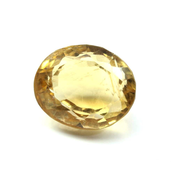 Certified 7.46Ct Natural Yellow Citrine (Sunella) Oval Faceted Gemstone