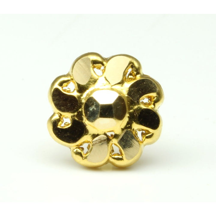 14k Real Gold Piercing Nose Stud in Flower Shape 