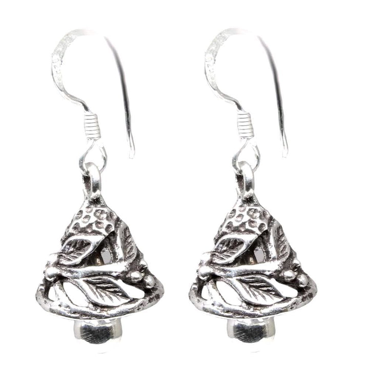 Ethnic gypsy Indian jhumka dangle 925 Sterling Silver antique fish hook Earrings