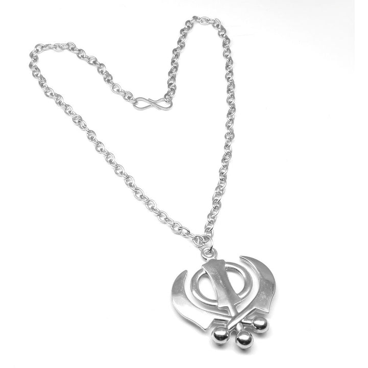 Sikh Khanda Pendant chain Necklace Steel Sihism symbol Punjabi jewelry 20 Inches