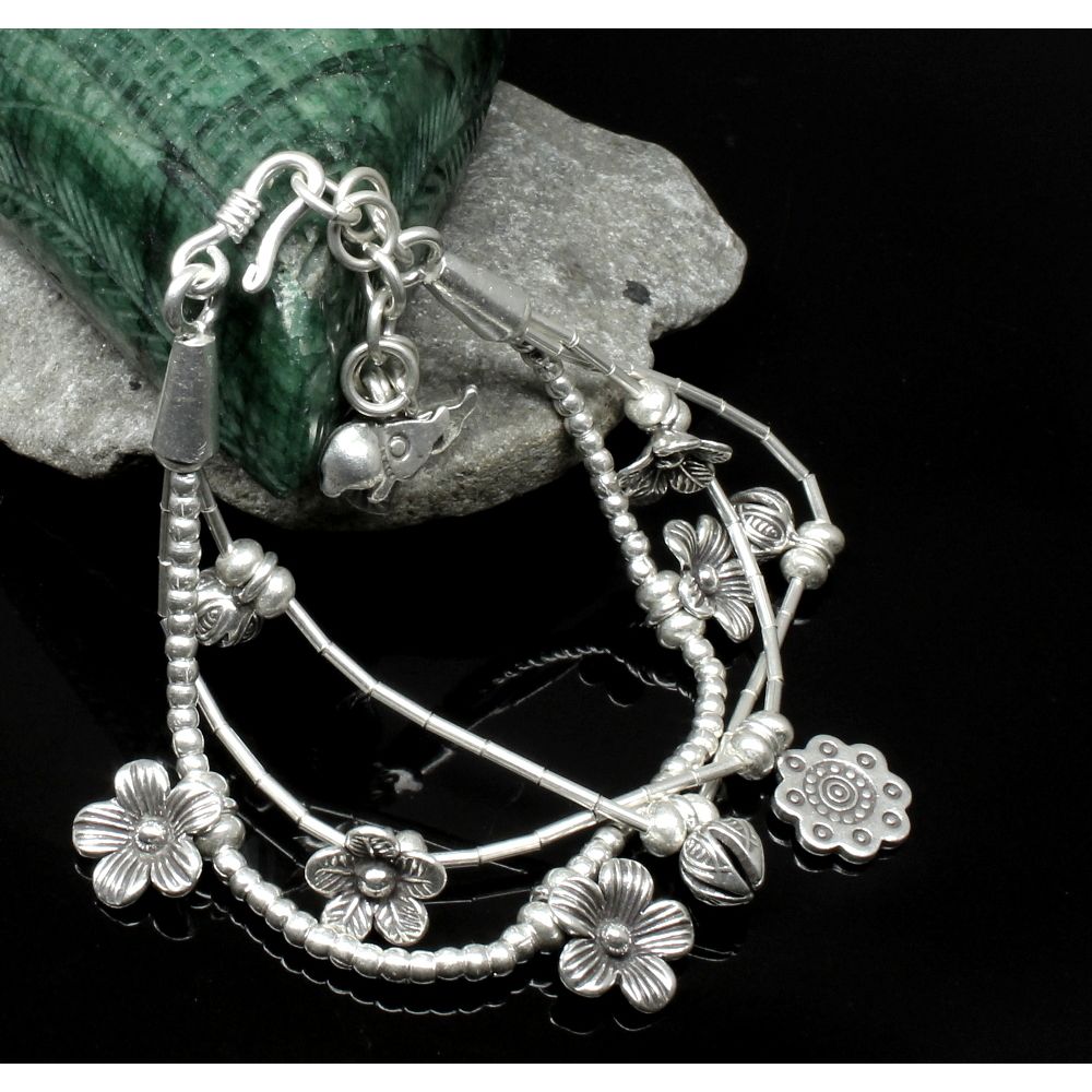 flower-charms-real-925-sterling-silver-beads-and-balls-style-bracelet-7quot-plus