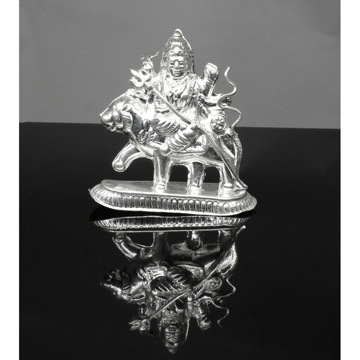 Pure Silver Hollow Durga Mata Sheron wali Statue Murti