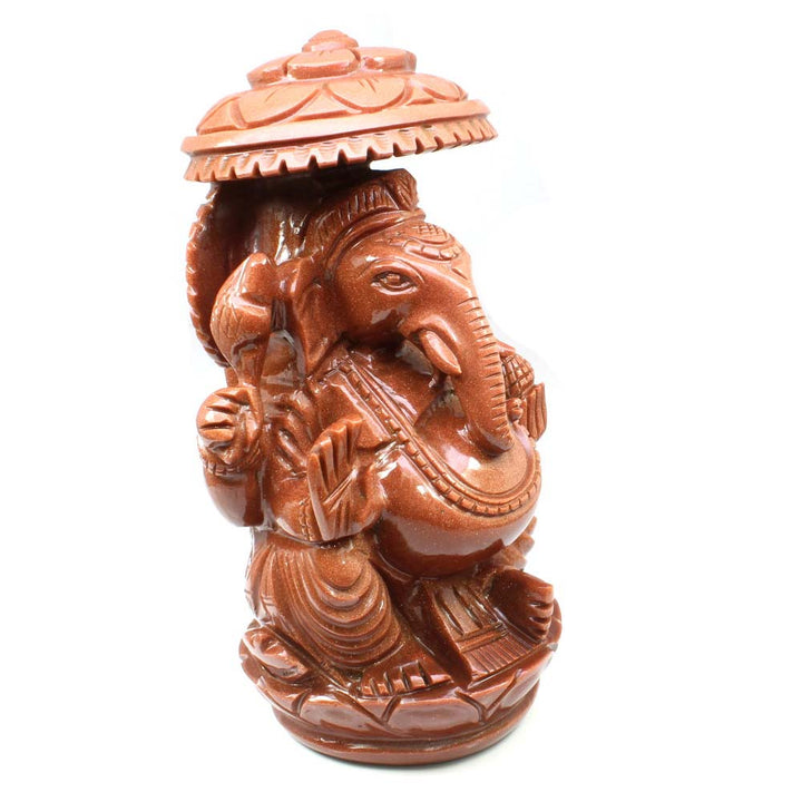 Ganesha Statue Carved Ganesh Carving Property Luck Wealth Artwork