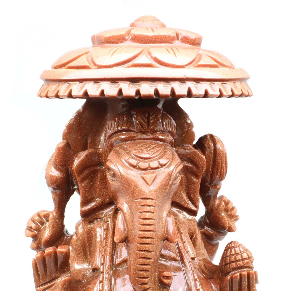 Ganesha Statue Carved Ganesh Carving Property Luck Wealth Artwork