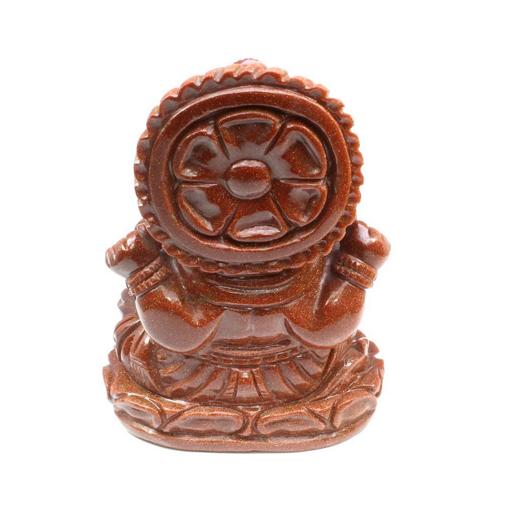 Ganesha Statue Goldstone Ganesh Carving Prosperity Wealth Luck Sculpture Art