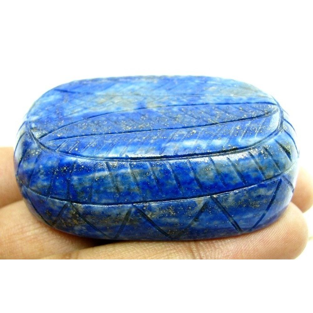 HUGE Collectible 452Ct Natural Untreated Blue Lapis Lazuli Oval Shape Carved Gem
