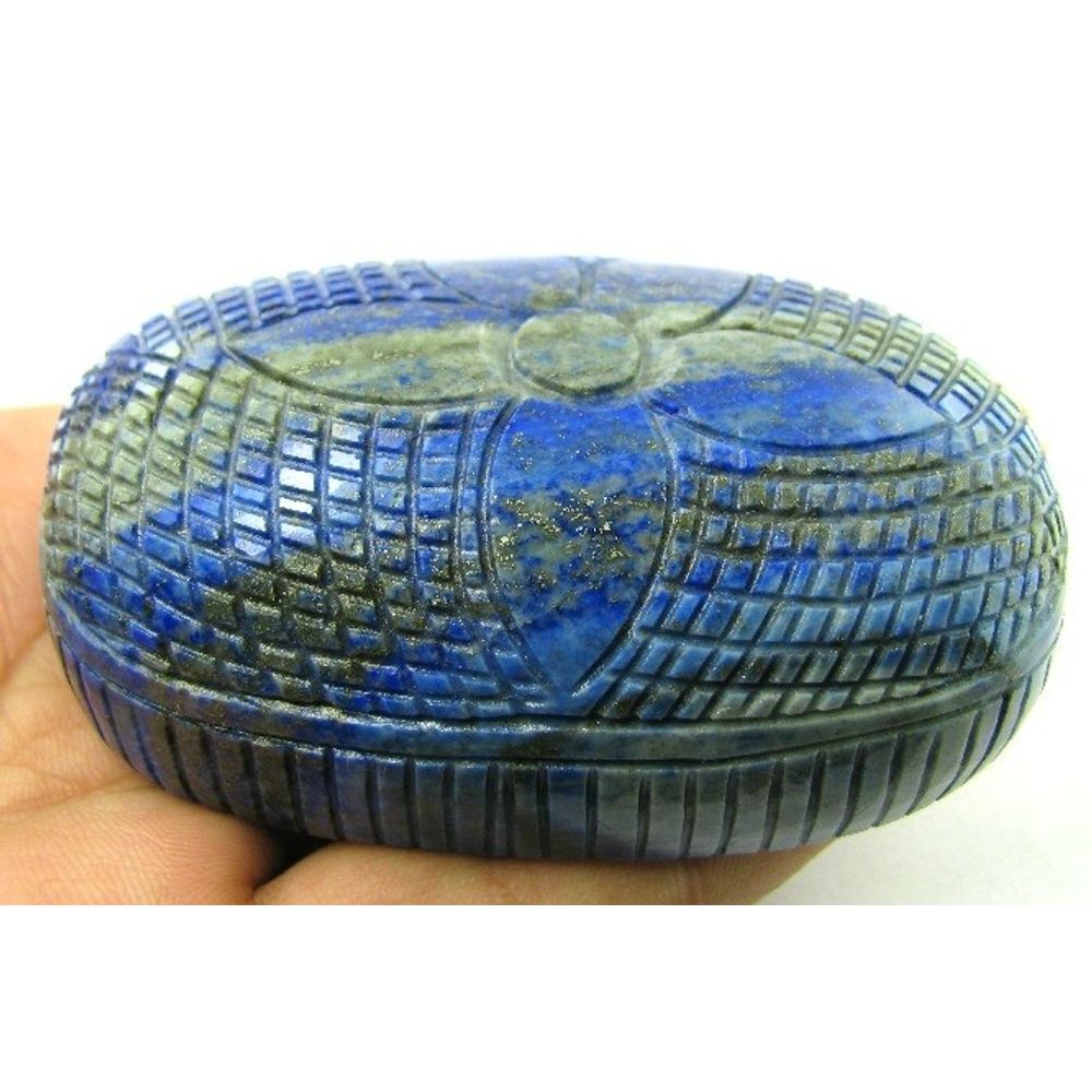 HUGE Collectible 1227Ct Natural Untreated Blue Lapis Lazuli Oval Hand Carved Gem