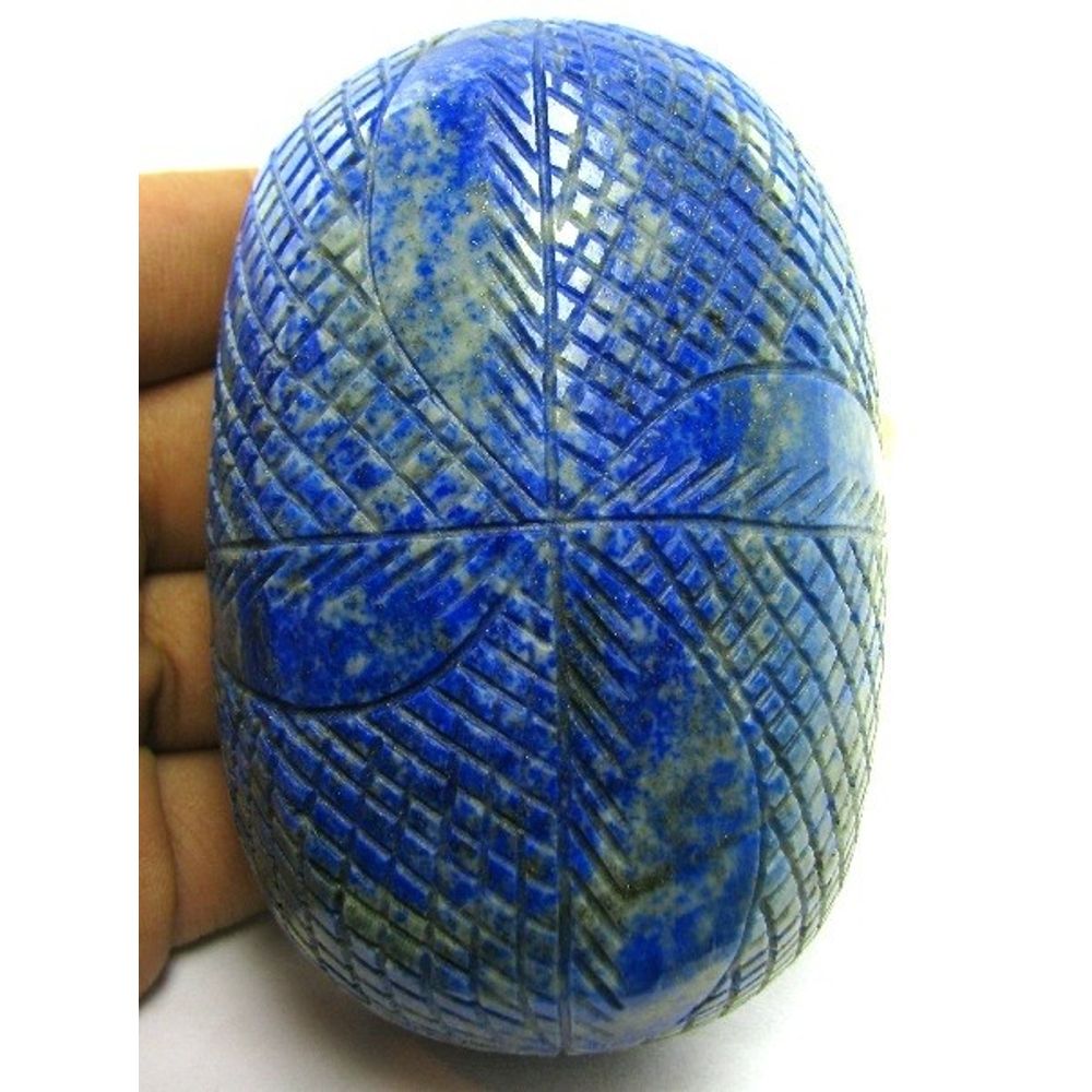 HUGE-Collectible-1838Ct-Natural-Untreated-Blue-Lapis-Lazuli-Oval-Hand-Carved-Gem