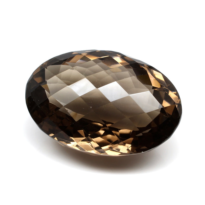 Huge collectible 165.3Ct Natural Smoky Quartz Crystal Oval checker Gemstone