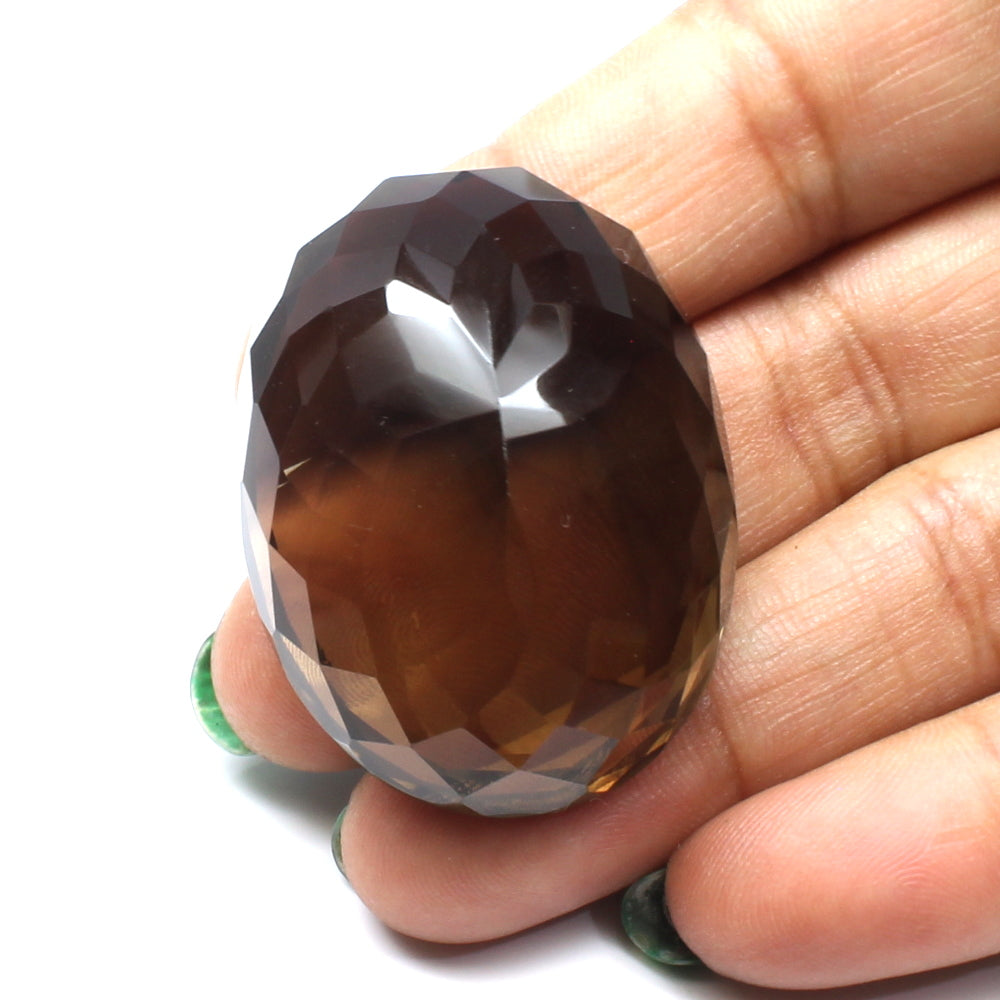 Huge collectible 154Ct Natural Smoky Quartz Crystal Oval Gemstone