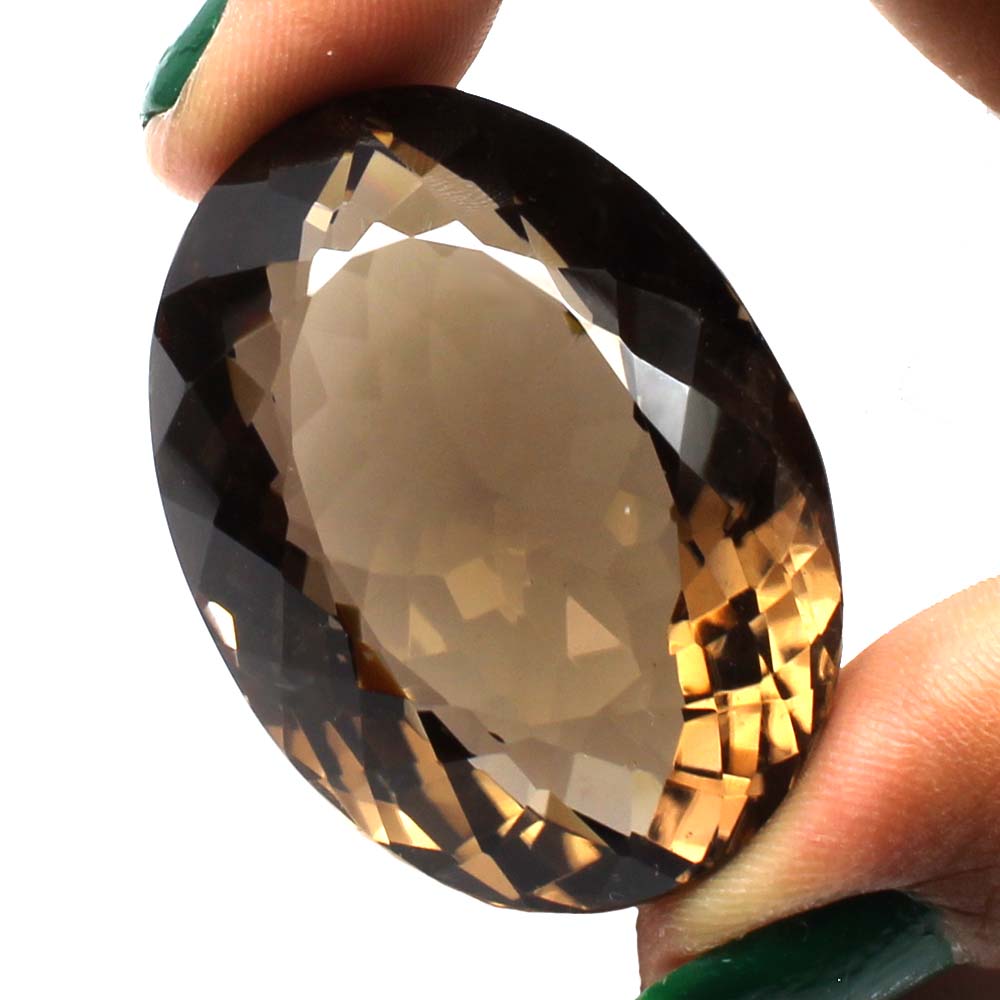 Huge collectible 187.3Ct Natural Smoky Quartz Crystal Oval Gemstone