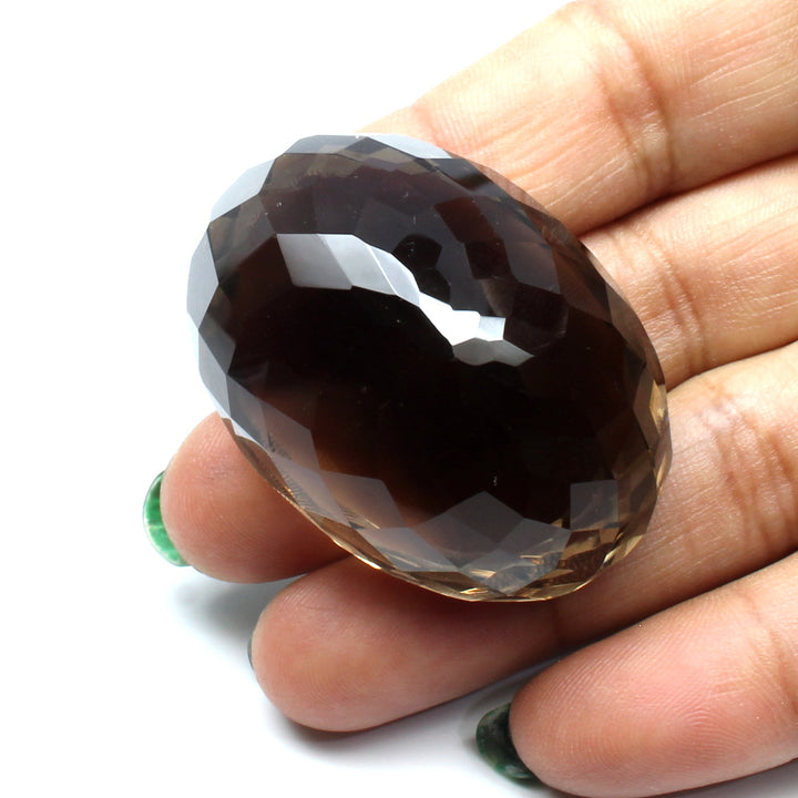 Huge collectible 187.3Ct Natural Smoky Quartz Crystal Oval Gemstone