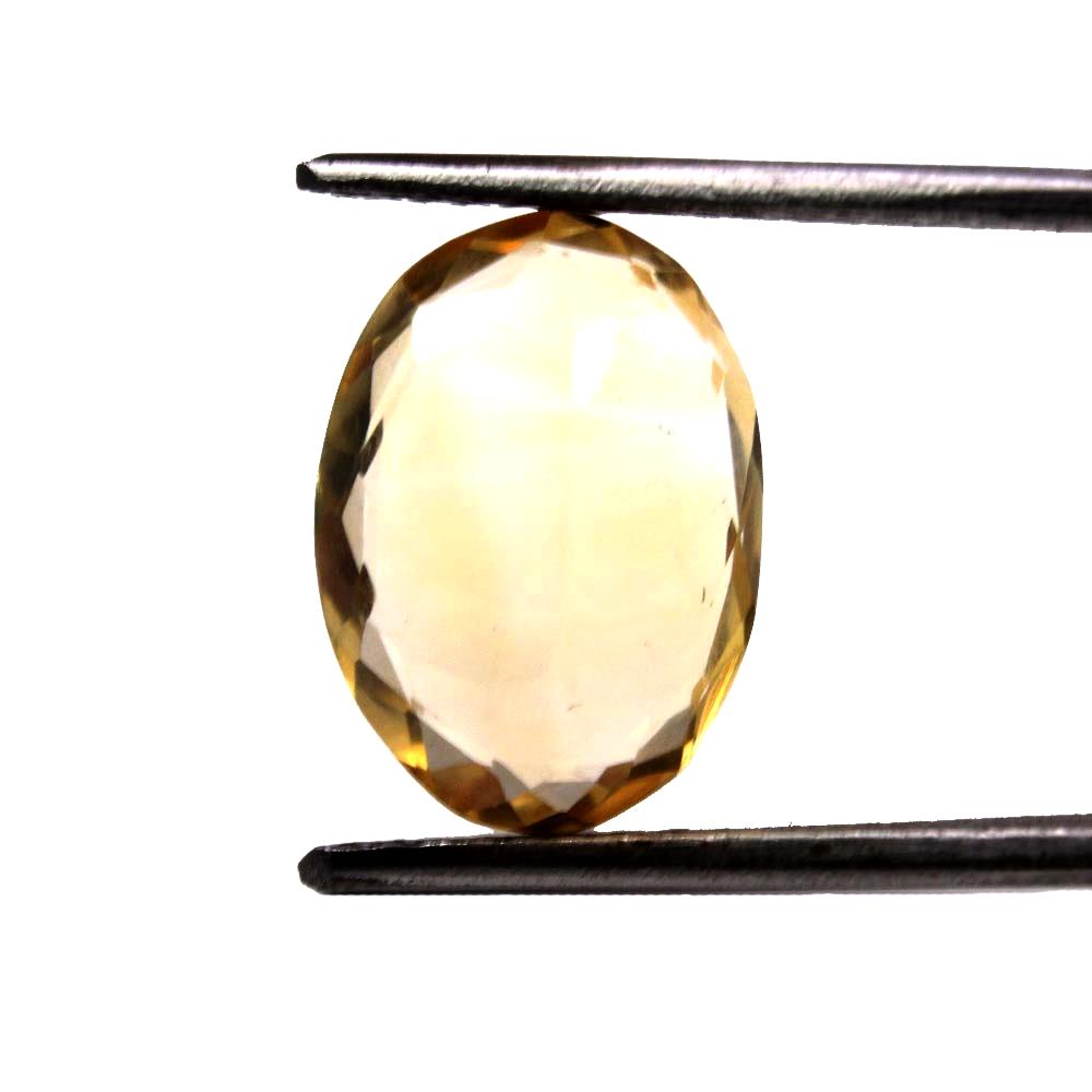 4Ct Natural Yellow Citrine (Sunella) Oval Cut Gemstone
