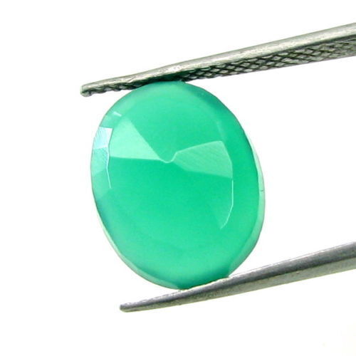 Certified 5.70Ct Natural Green Onyx Oval Cut Gemstone (Emerald Substitute)